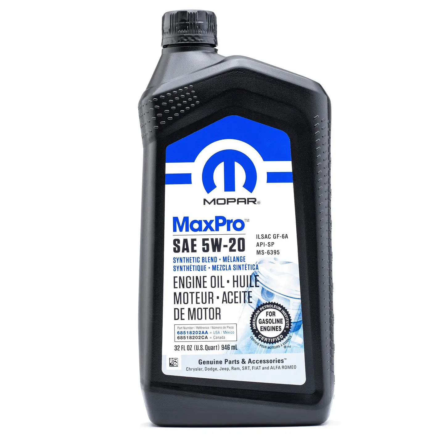 ACEITE MOTOR 5W20 MOPAR / DODGE / JEEP BIDON 6.89 LITROS 3