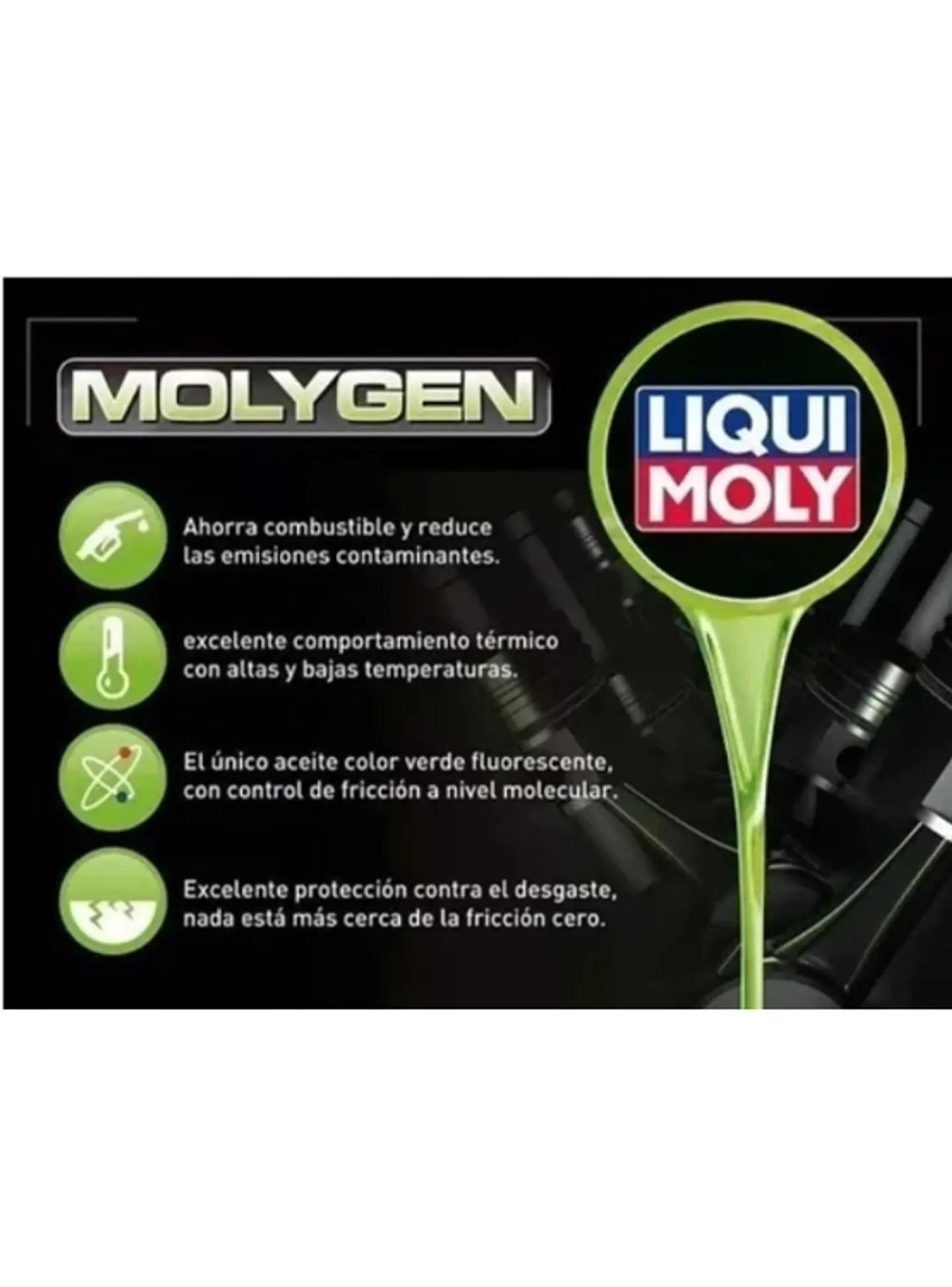 LUBRICANTE MOTOR 10W40 MOLYGEN NEW GENERATION LIQUI MOLY 5 LTS. 3