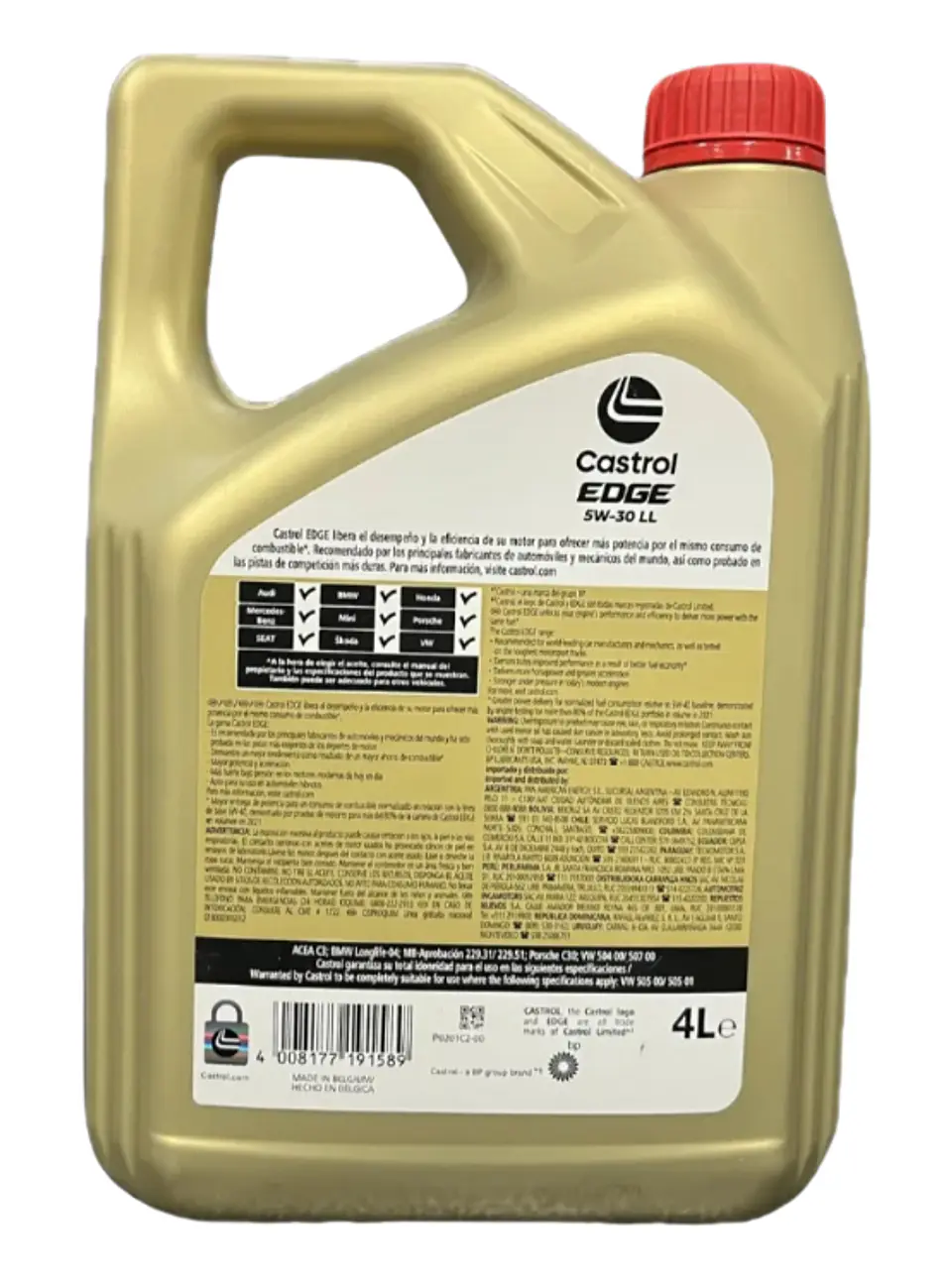ACEITE MOTOR CASTROL 5W30 EDGE SINTETICO 4LT DPF DIESEL/BENCINERO 3