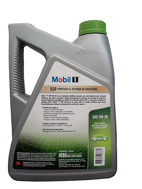 ACEITE MOTOR MOBIL 5W30 ESP 4LT