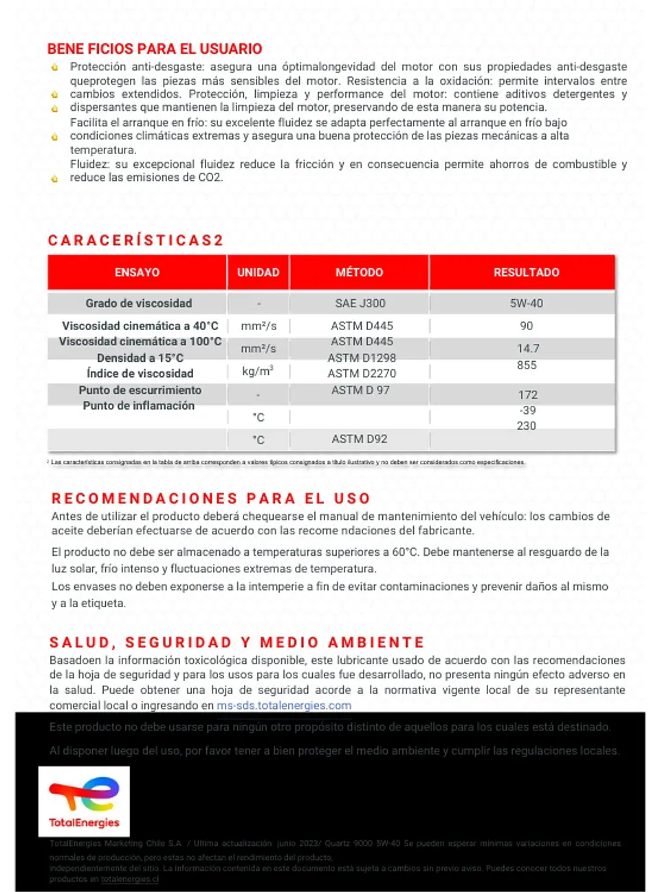 LUBRICANTE MOTOR 5W40 TOTAL 9000 NORMA VW 502 00 505 00 4 LTS. 2
