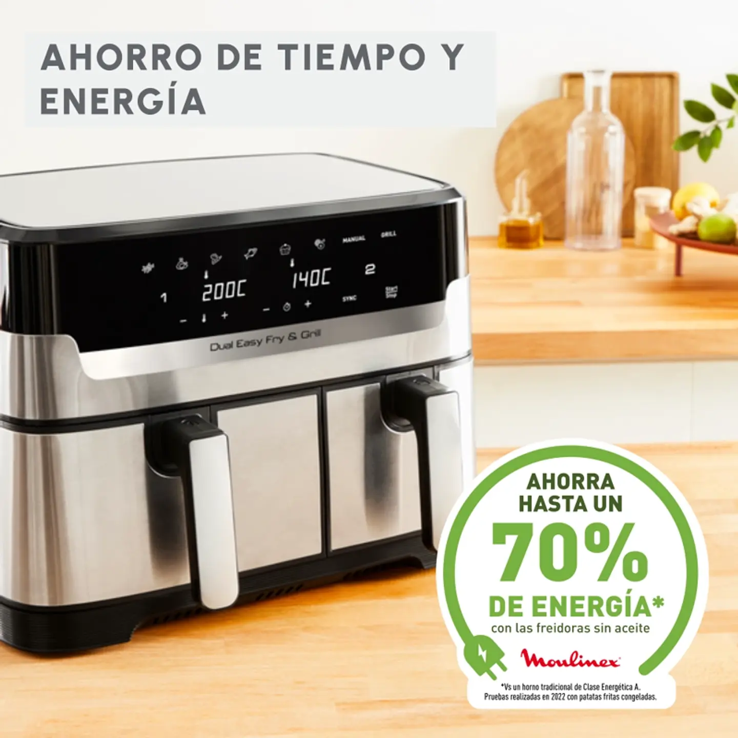 FREIDORA DE AIRE EASY FRY & GRILL DIGITAL DUAL 8,3L 3