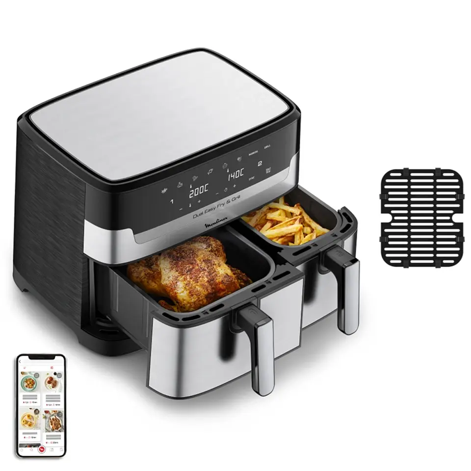 FREIDORA MOULINEX 8.3 LT EASY FRY & GRILL DUAL EZ905D20 6