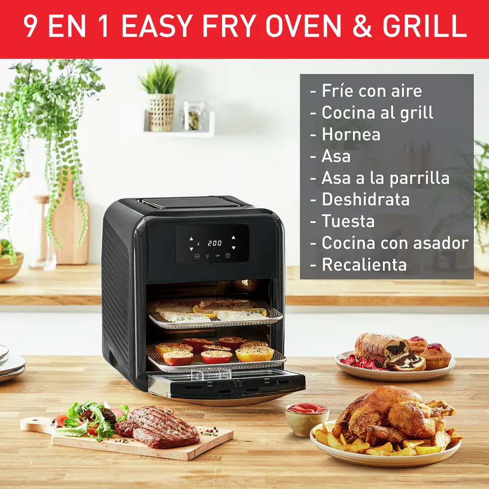 HORNO FREIDORA DE AIRE MOULINEX EASY FRY 11 LT 9 EN 1 4