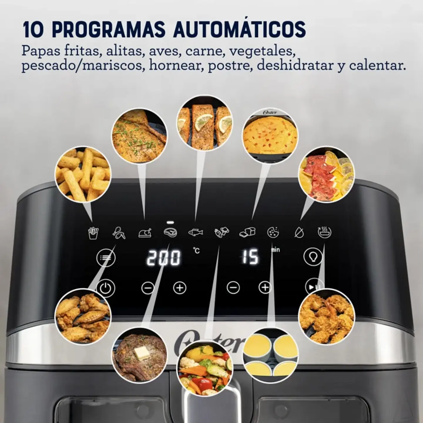 FREIDORA AIR FRYER OSTER 6L DIGITAL CON VISOR MOD 2204818 7