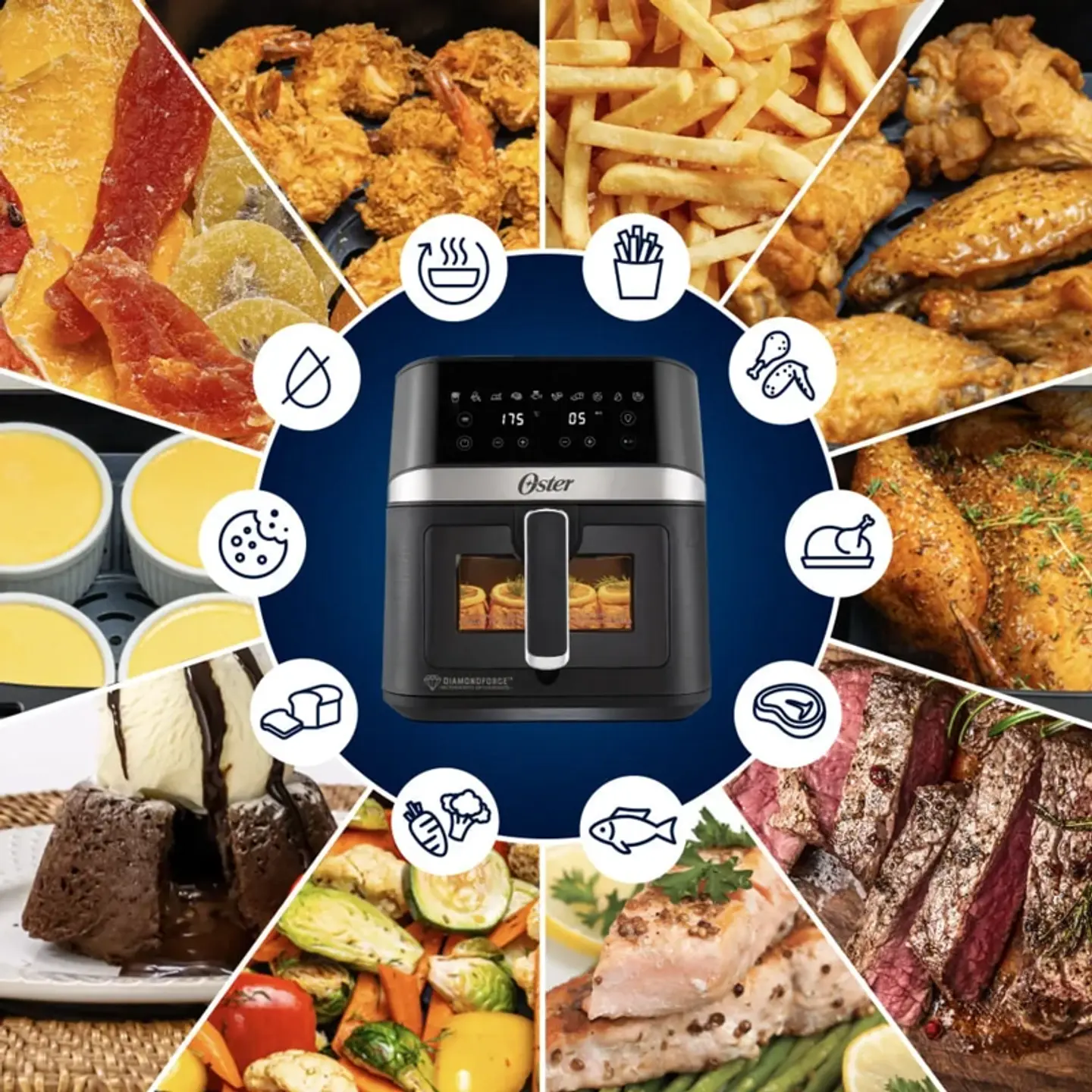 FREIDORA AIR FRYER OSTER 6L DIGITAL CON VISOR MOD 2204818 9