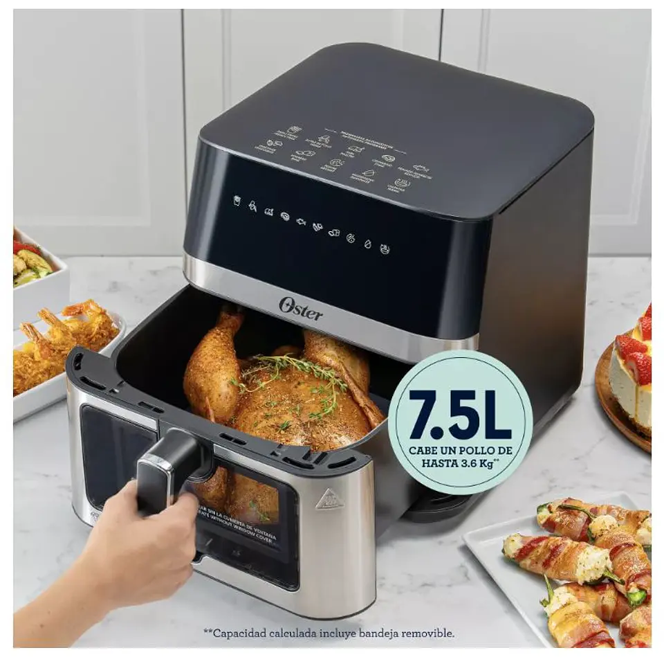 FREIDORA AIRE DIGITAL 7.5L OSTER 10 PROGRAMAS COLOR GRIS 5