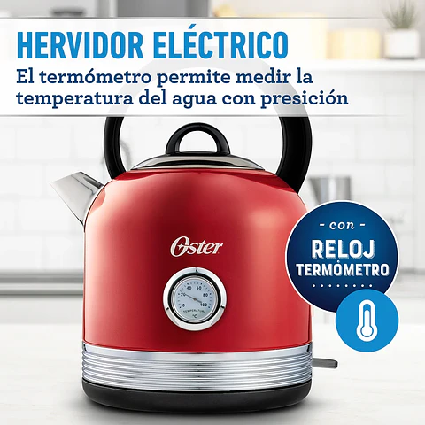 HERVIDOR ELÉCTRICO OSTER BVSTKT900R-052 CON CAPACIDAD DE 2.5 LT BVSTKT900R