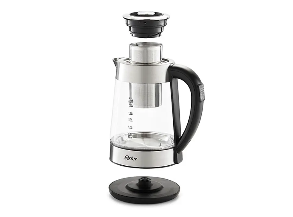 HERVIDOR ELÉCTRICO OSTER 1.7 L BVSTKT8990 VIDRIO SELECCIÓN TEMPERATURA E INFUSOR TÉ 2