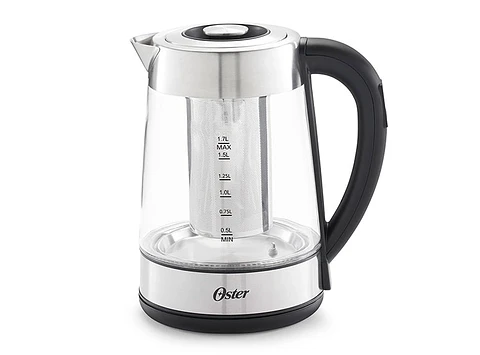 HERVIDOR ELÉCTRICO OSTER 1.7 L BVSTKT8990 VIDRIO SELECCIÓN TEMPERATURA E INFUSOR TÉ