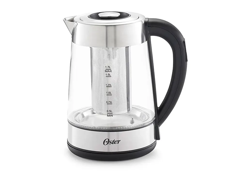 HERVIDOR ELÉCTRICO OSTER 1.7 L BVSTKT8990 VIDRIO SELECCIÓN TEMPERATURA E INFUSOR TÉ 1