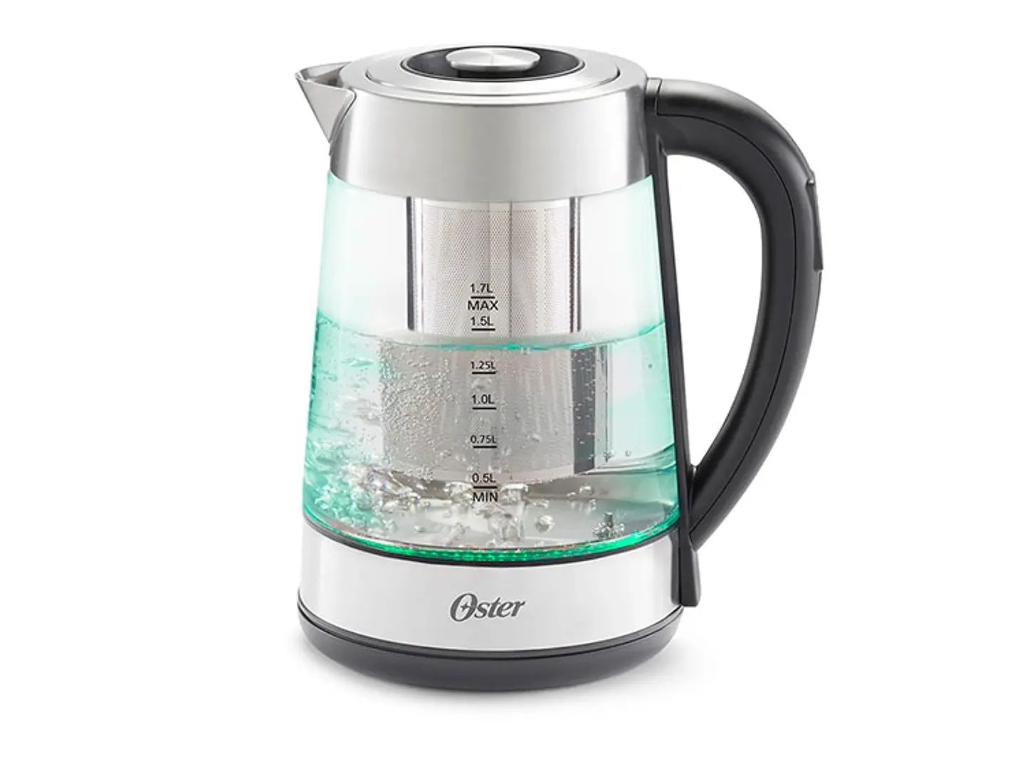 HERVIDOR ELÉCTRICO OSTER 1.7 L BVSTKT8990 VIDRIO SELECCIÓN TEMPERATURA E INFUSOR TÉ 5