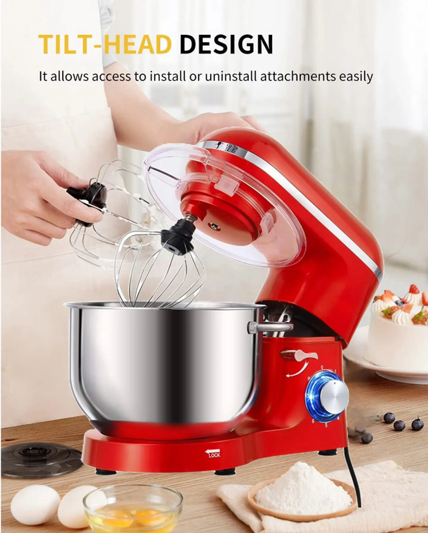 BATIDORA ZZKKO NUEVO 3 EN 1 PLANETARIA PEDESTAL 1100W REPOSTERIA LAU 3