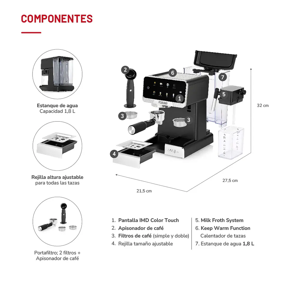 CAFETERA EXPRESSO LATEKAFFEE 20 TH-165DEL 3