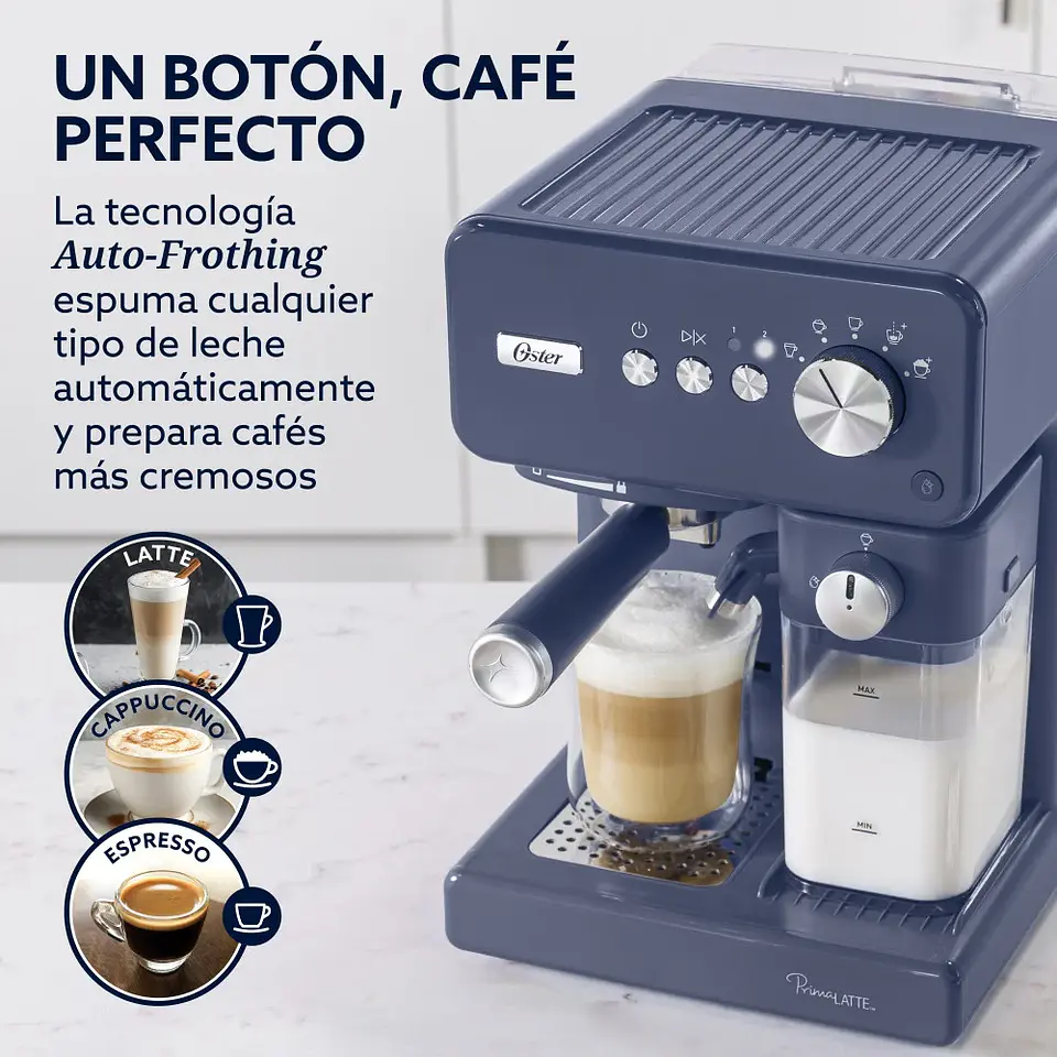 CAFETERA AUTOMATICA OSTER PRIMALATTE AZUL BVSTEM6604BL 6