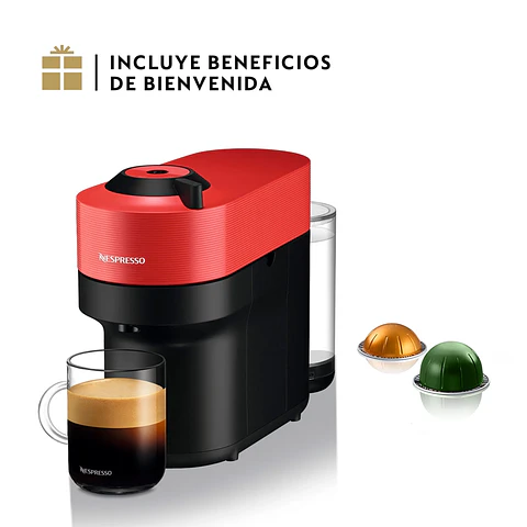 CAFETERA NESPRESSO CÁPSULA VERTUO POP ROJO