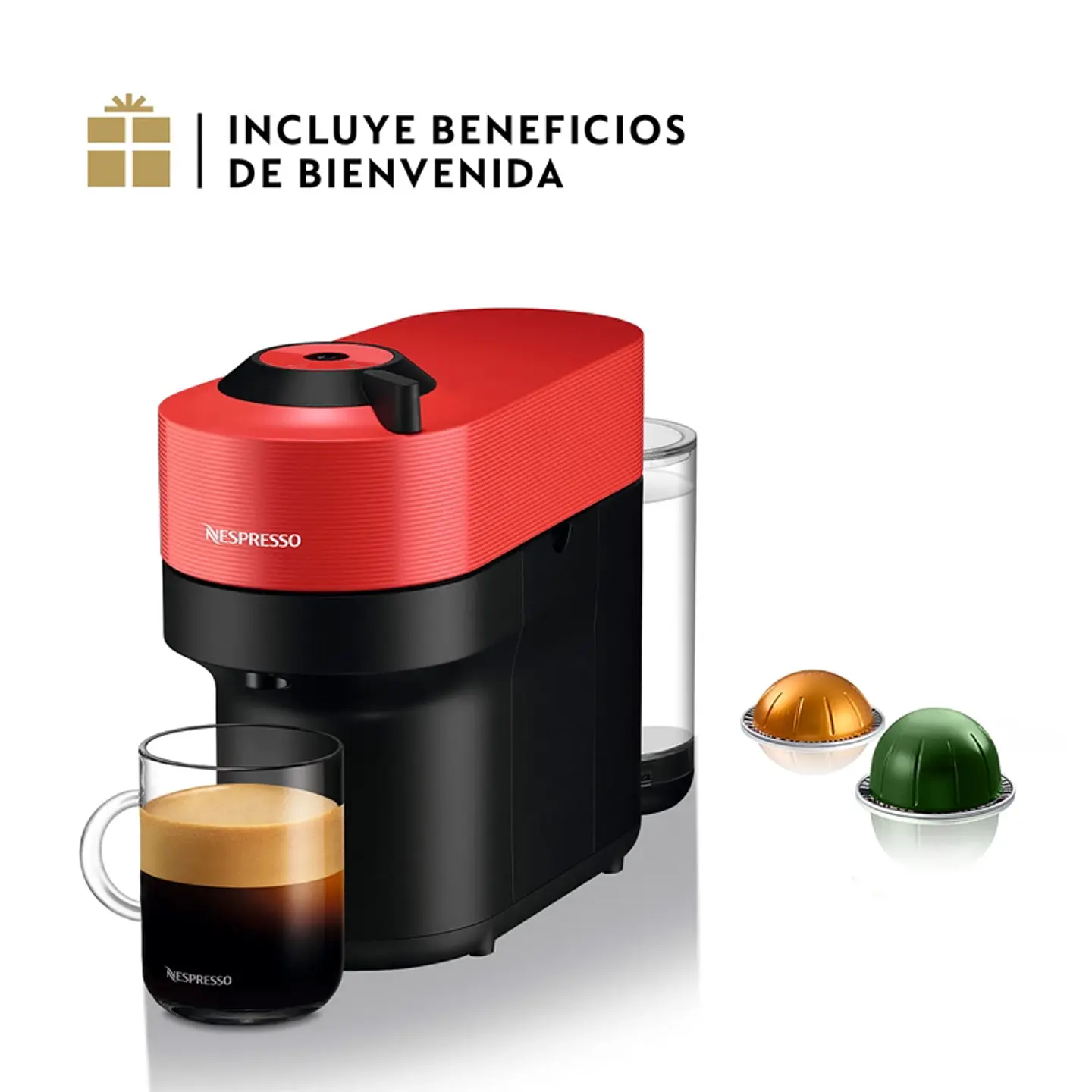 CAFETERA NESPRESSO CÁPSULA VERTUO POP ROJO 2
