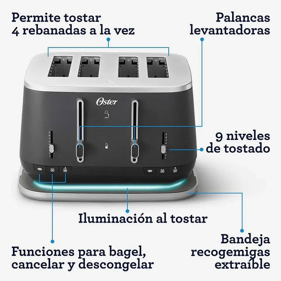 OSTER TOSTADORA PREMIUM PARA 4 REBANADAS 4