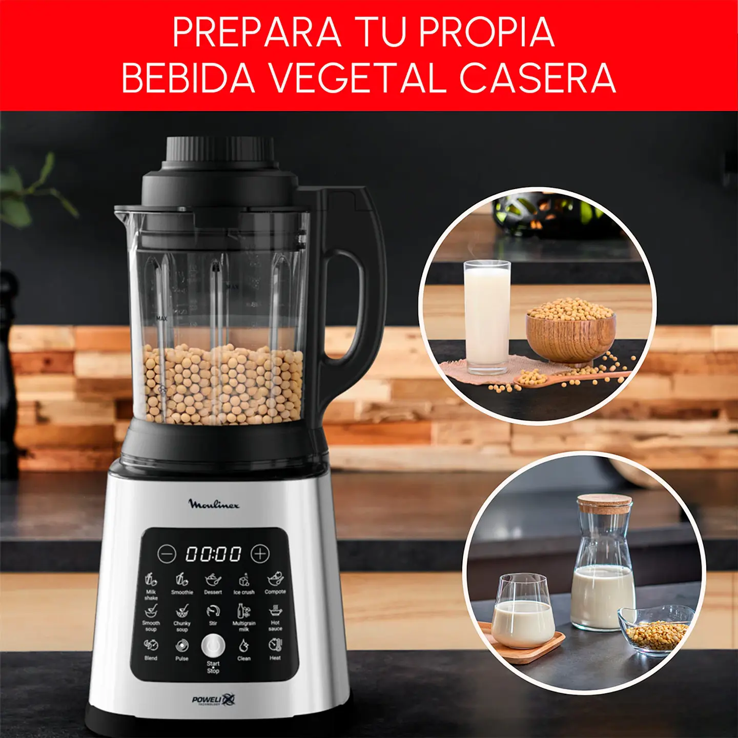LICUADORA MOULINEX PERFECT MIX&COOK LM835D10 1400W 1.7 LT 6