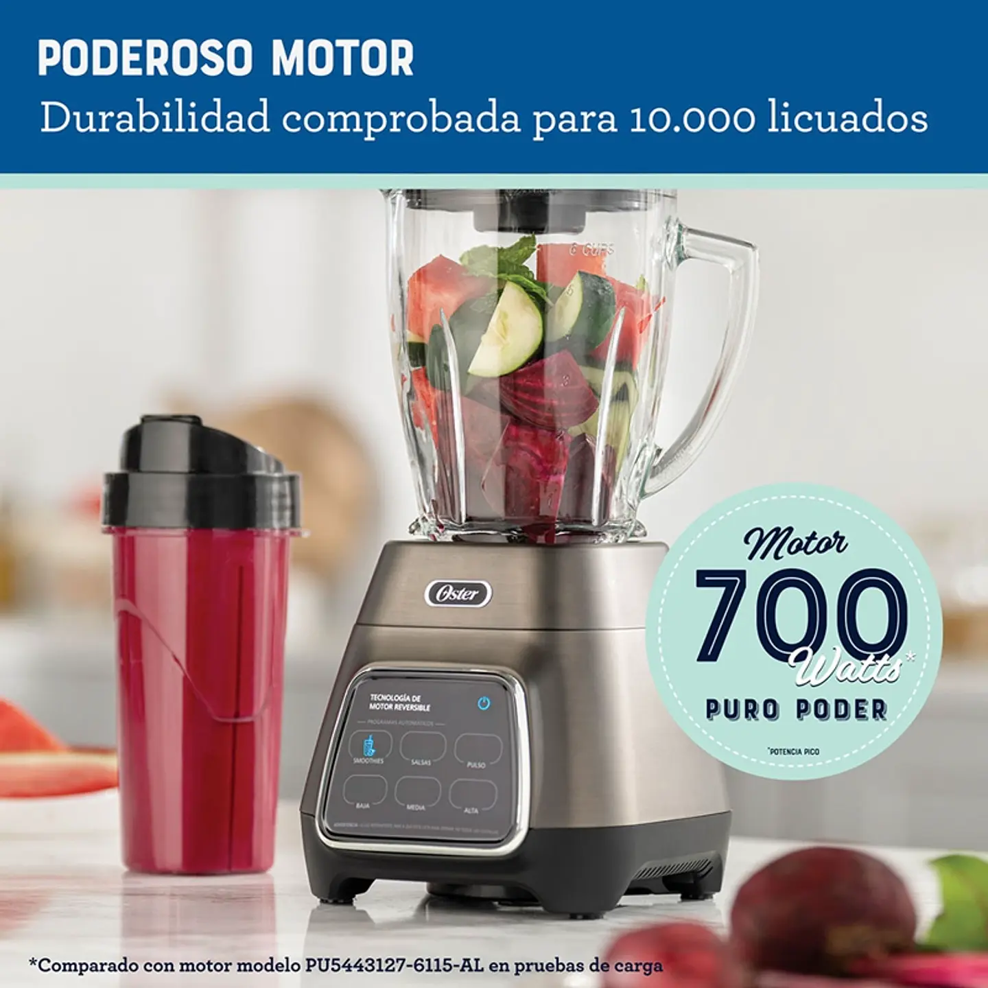 LICUADORA OSTER BLSTPYG1312XBG-052 700 W 1.5 L PANTALLA TÁCTIL VASO BLENDNGO BLSTPYG1312XBG 5