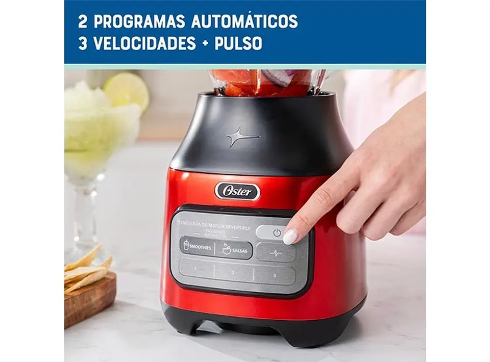 LICUADORA OSTER BLSTPEG-CRT-052 800W 1.5 L REVERSIBLE 2 PROGRAMAS AUTOMÁTICOS 3 VELOCIDADES MÁS PULSO 5