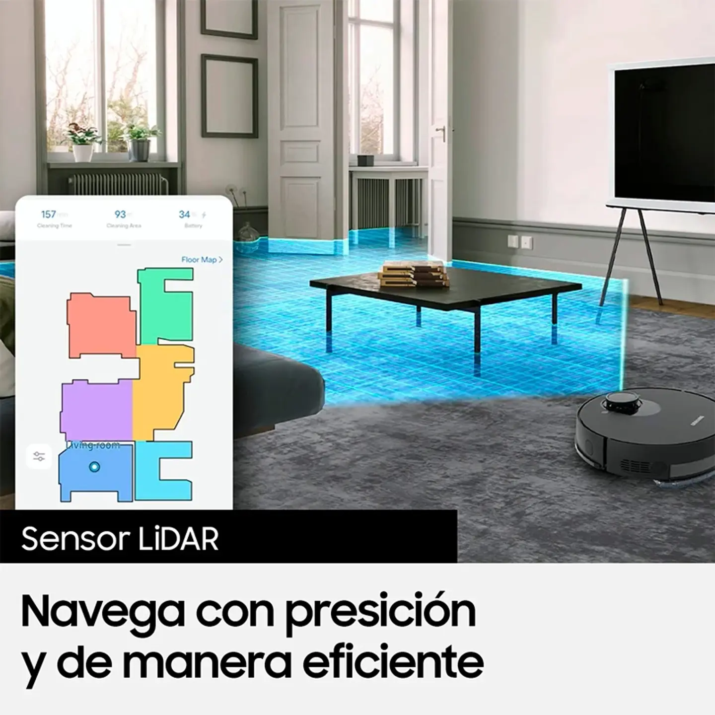 ROBOT ASPIRADORA SAMSUNG INALÁMBRICA POWERBOT-S SENSOR LIDAR 6