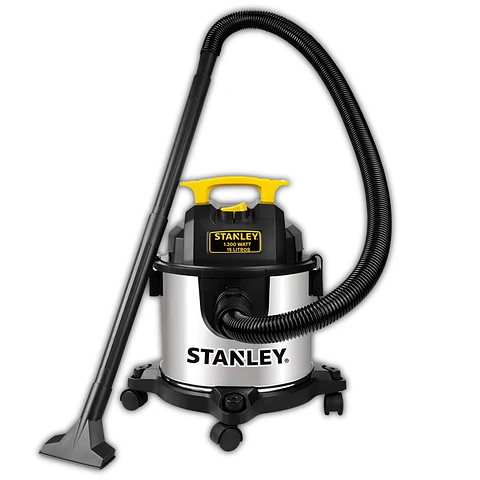 ASPIRADORA Y SOPLADORA STANLEY INOX 15LT 1300W SECO Y HUMEDO