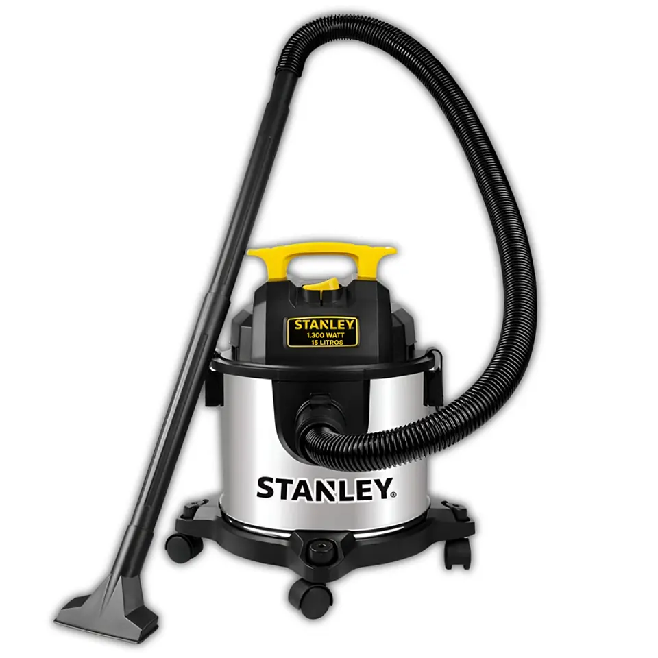 ASPIRADORA Y SOPLADORA STANLEY INOX 15LT 1300W SECO Y HUMEDO 1