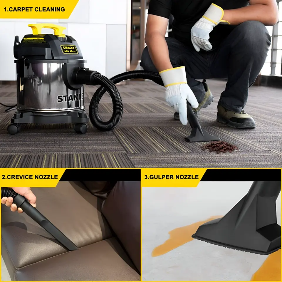 ASPIRADORA Y SOPLADORA STANLEY INOX 15LT 1300W SECO Y HUMEDO 6