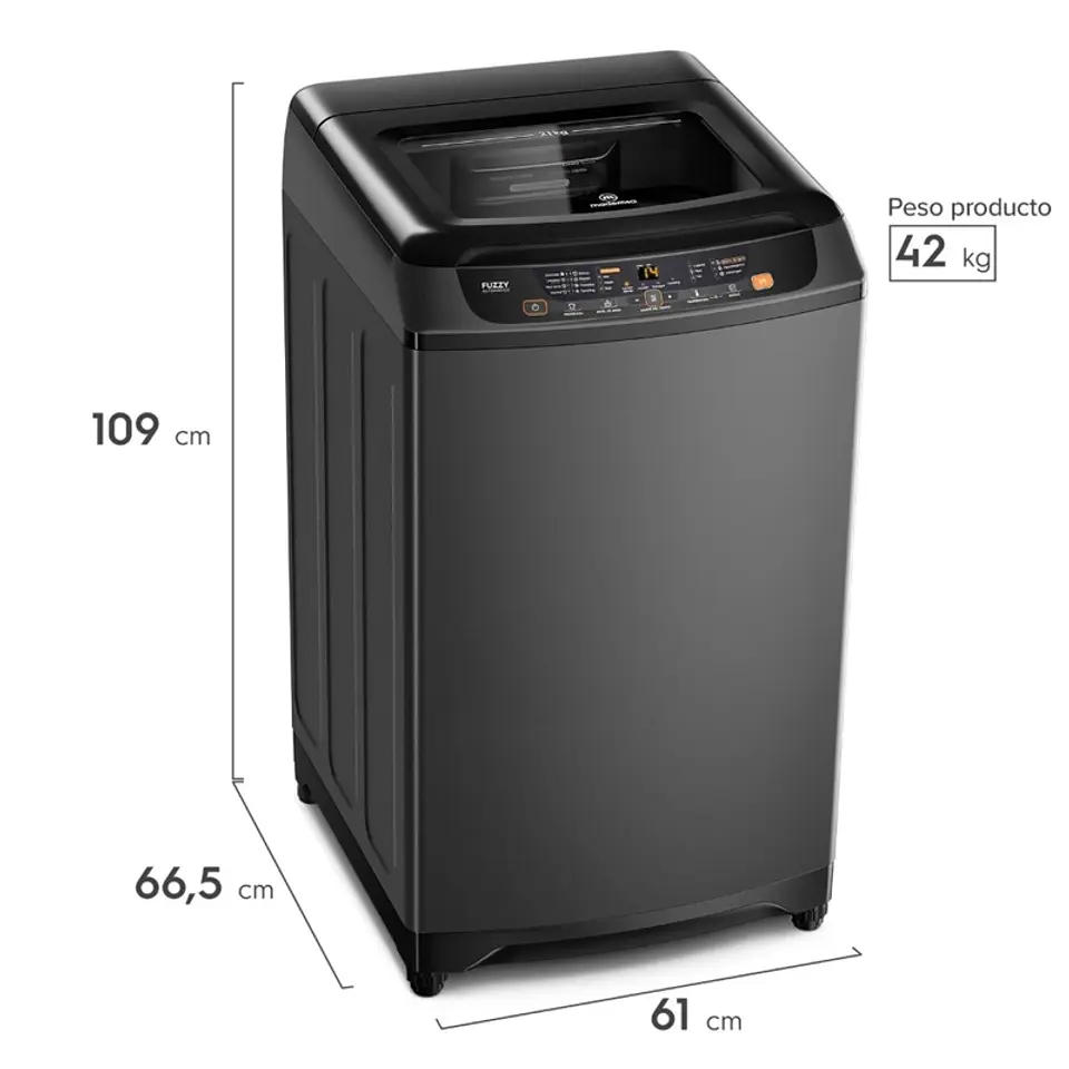 LAVADORA AUTOMÁTICA MADEMSA 21KG CARGA SUPERIOR 21 GRIS ONIX 3