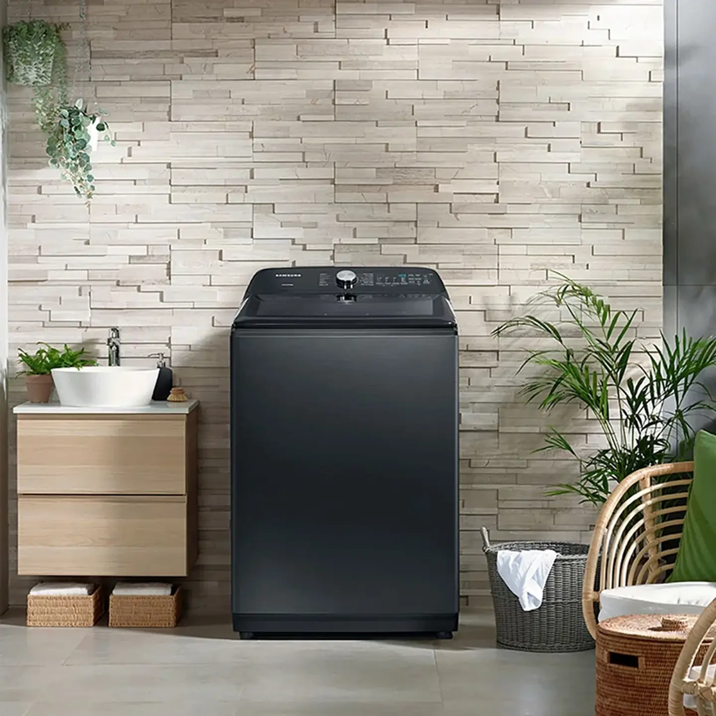 LAVADORA CARGA SUPERIOR SAMSUNG WA24A8370GV 24KG NEGRO 7