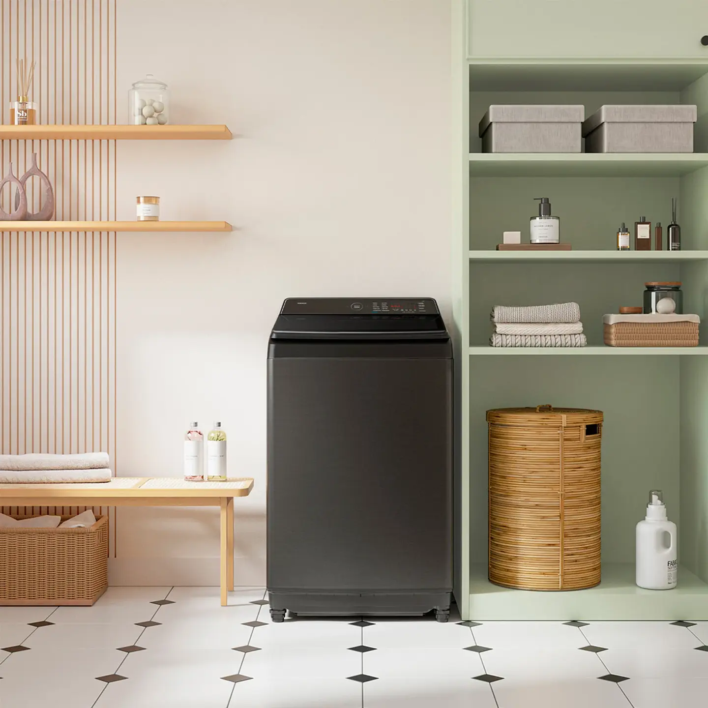 LAVADORA CARGA SUPERIOR SAMSUNG WA80F21S8BZS BE SPOKE 21KG NEGRO 4