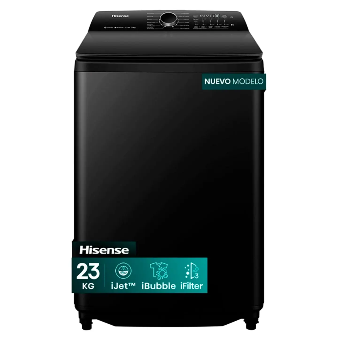 LAVADORA CARGA SUPERIOR HISENSE WT5I2323DB 23KG NEGRO 1