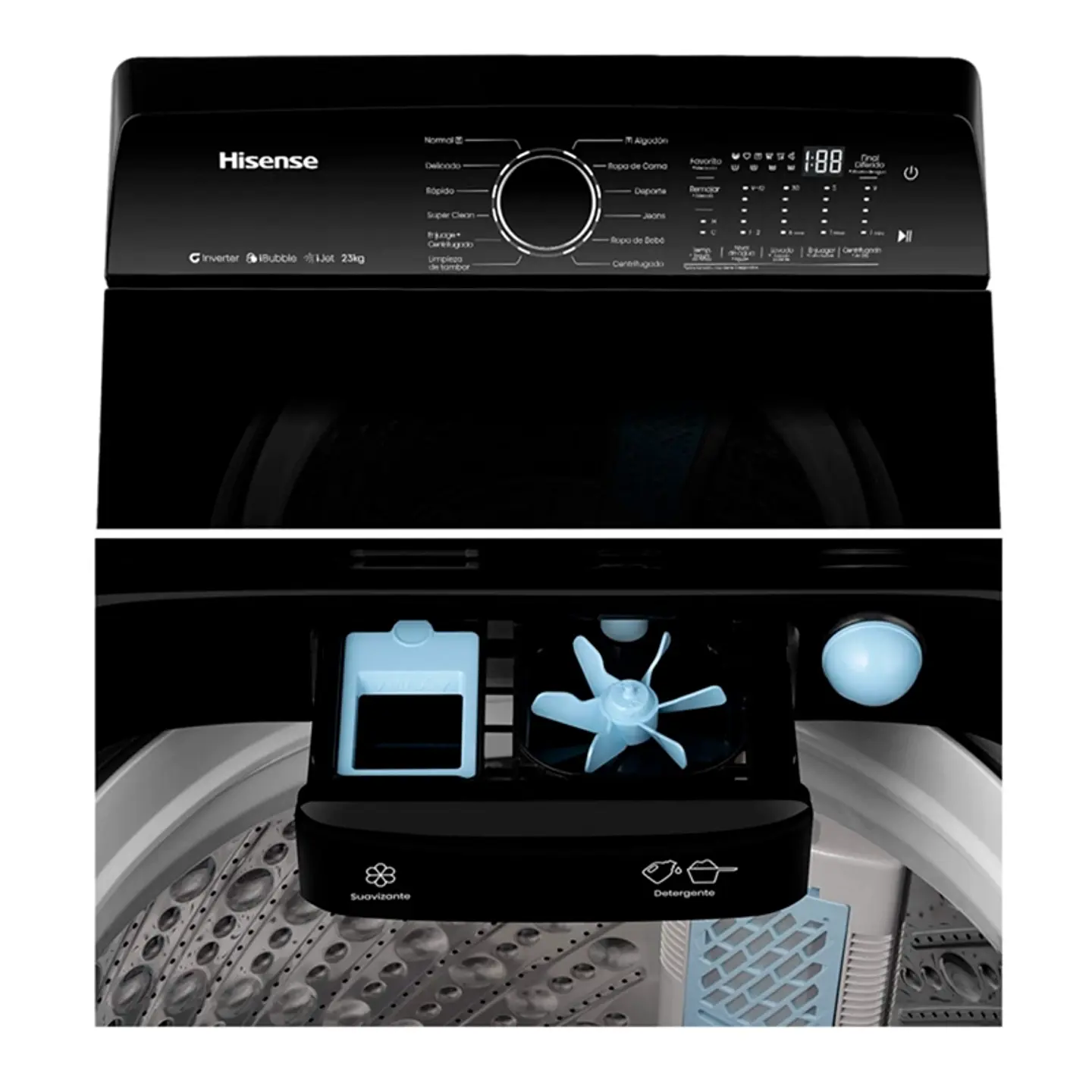 LAVADORA CARGA SUPERIOR HISENSE WT5I2323DB 23KG NEGRO 5