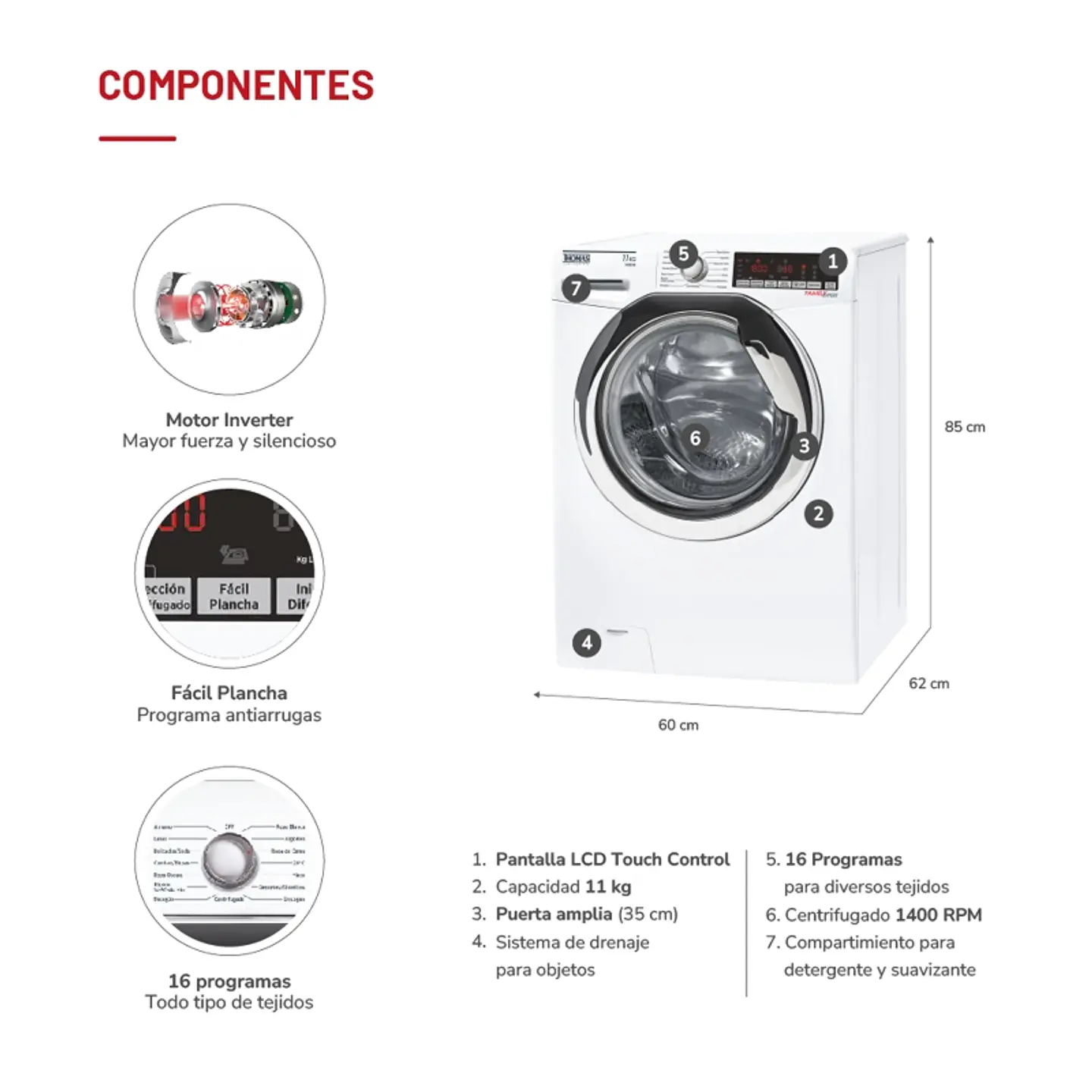 LAVADORA CARGA FRONTAL 11 KG 4