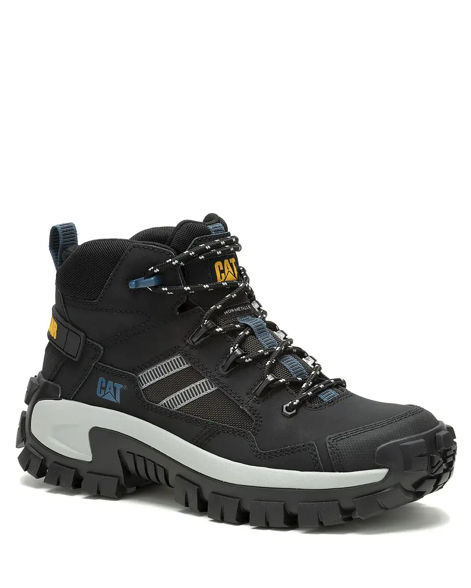 BOTA CUERO CAT INVADER MID VENT CT NEGRO HOMBRE 1
