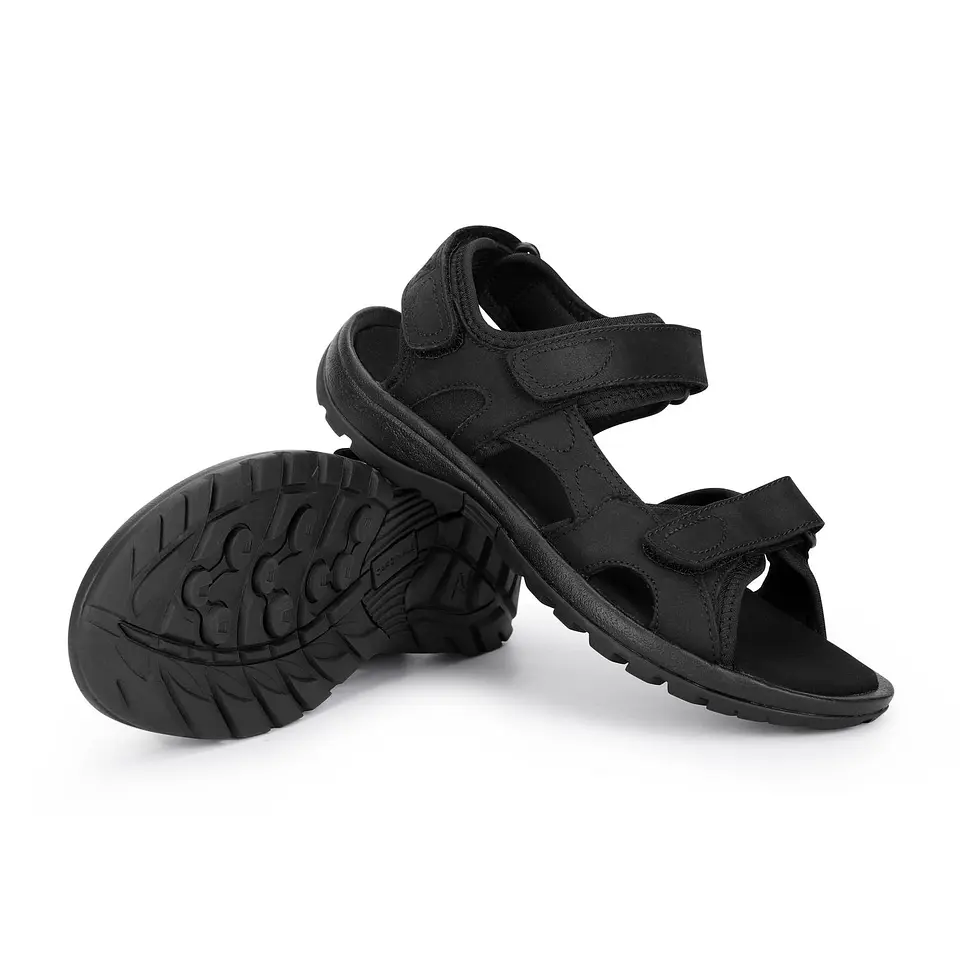 SANDALIAS HOMBRE CUERO COASTOWN-9-01 NEGRO 2