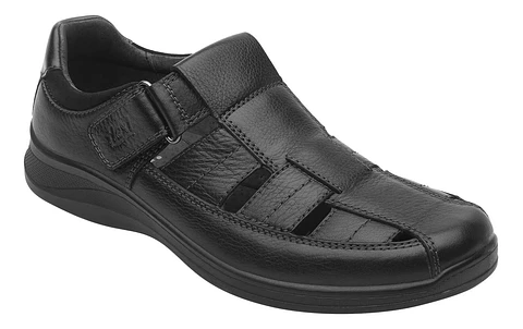 SANDALIA FLEXI HOMBRE CUERO SANTIAGO NEGRO