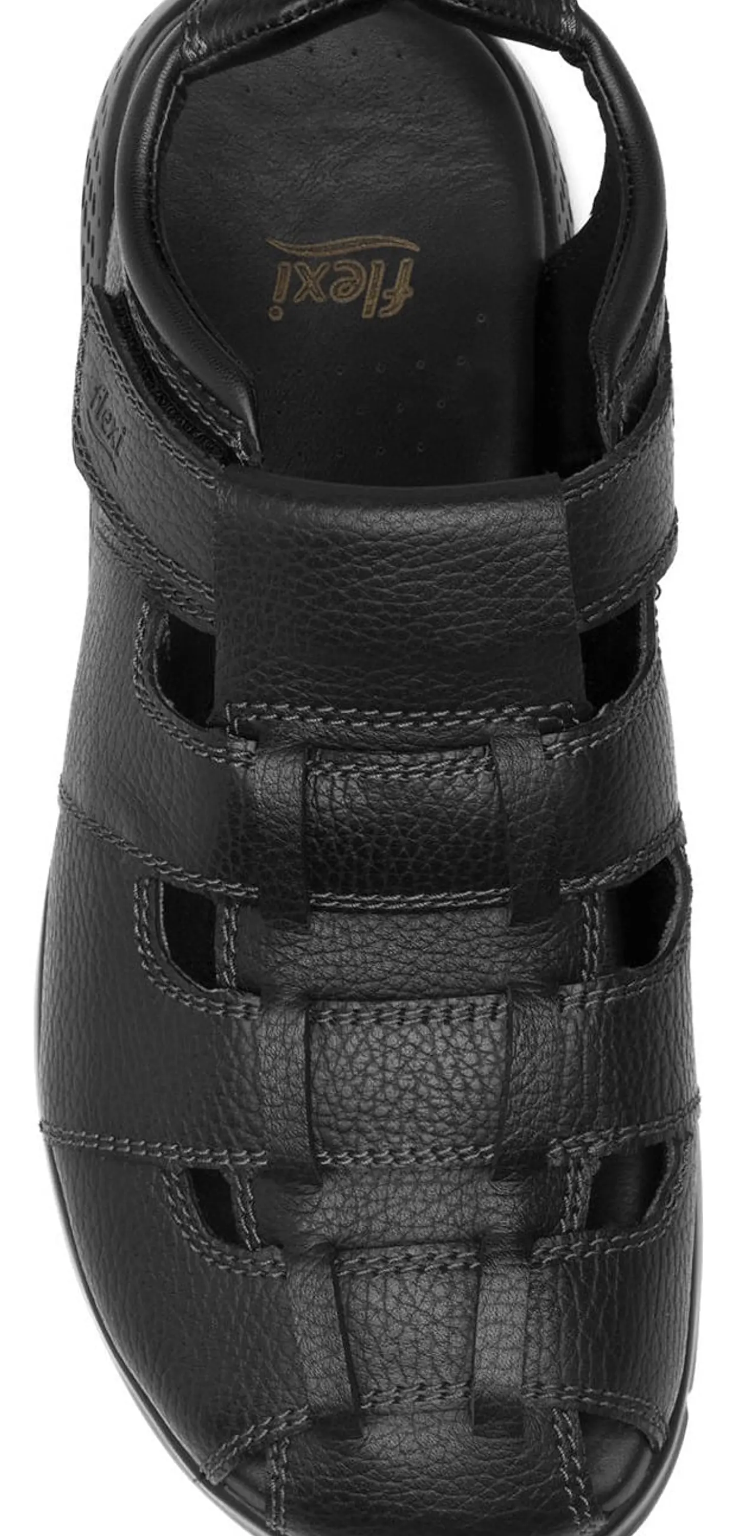 SANDALIAS HOMBRE FLEXI CUERO NEGRO ODIN 5
