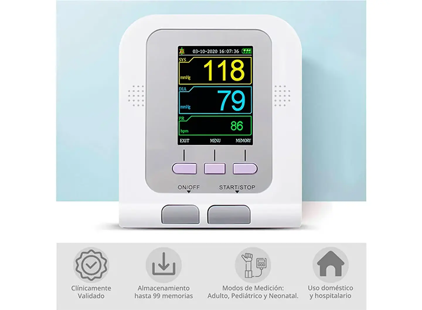 MONITOR SIGNOS VITALES TOPMEDIC CONTEC 08A SPO2 BRAZALETE NEONATAL PEDESTAL 7