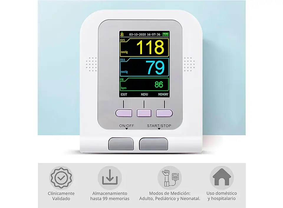 MONITOR SIGNOS VITALES TOPMEDIC CONTEC 08A SPO2 BRAZALETE NEONATAL PEDESTAL 7