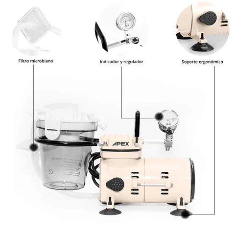 BOMBA DE ASPIRACIÓN DE SECRECIONES MEDICALTEC APEX MEDI 1000