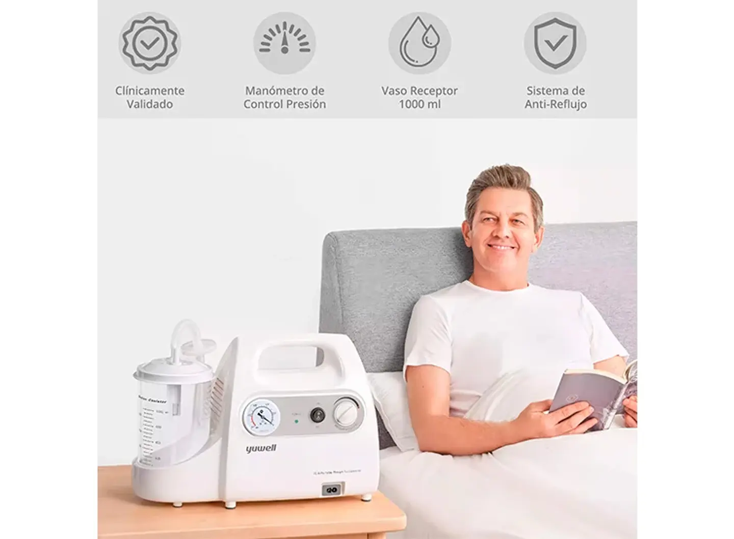 BOMBA EQUIPO DE ASPIRACIÓN SECRECIONES CON BATERÍA YUWELL 6