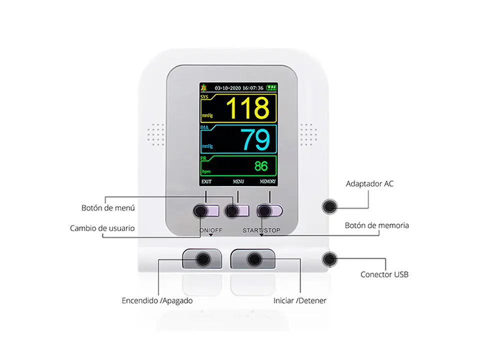 MONITOR SIGNOS VITALES TOPMEDIC CONTEC 08A SPO2 BRAZALETE NEONATAL 5