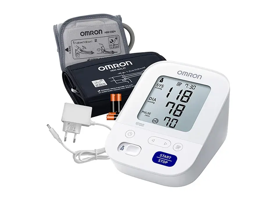 TOMA PRESIÓN DIGITAL DE BRAZO OMRON 7154 + BZTE ADULTO Y PEDIÁTRICO + ADAPTADOR ELÉCTRICO 2