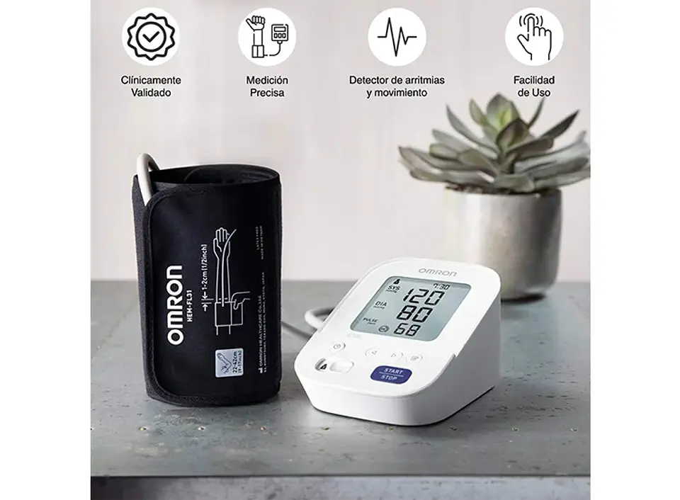 TOMA PRESIÓN DIGITAL DE BRAZO OMRON 7154 + BZTE ADULTO Y PEDIÁTRICO + ADAPTADOR ELÉCTRICO 3