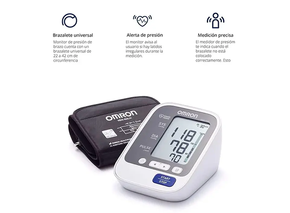 TOMA PRESIÓN DIGITAL DE BRAZO OMRON 7130 + BZTE ADULTO Y PEDIÁTRICO + ADAPTADOR ELÉCTRICO 4