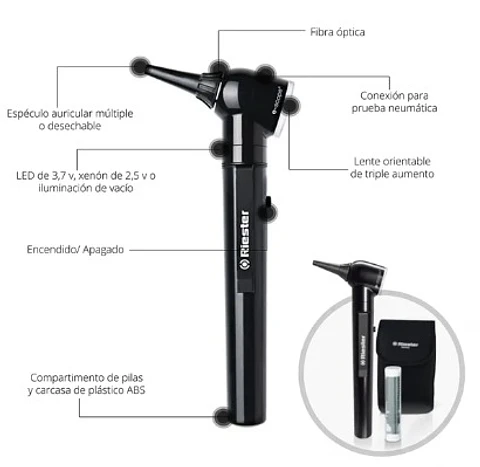 OTOSCOPIO MEDICALTEC RIESTER NEGRO® E-SCOPE®