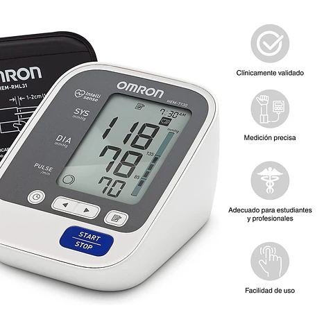 TOMA PRESIÓN TENSIÓMETRO DIGITAL BRAZO 60 MEMORIAS OMRON 7130
