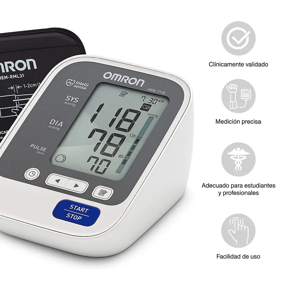 TOMA PRESIÓN TENSIÓMETRO DIGITAL BRAZO 60 MEMORIAS OMRON 7130 2